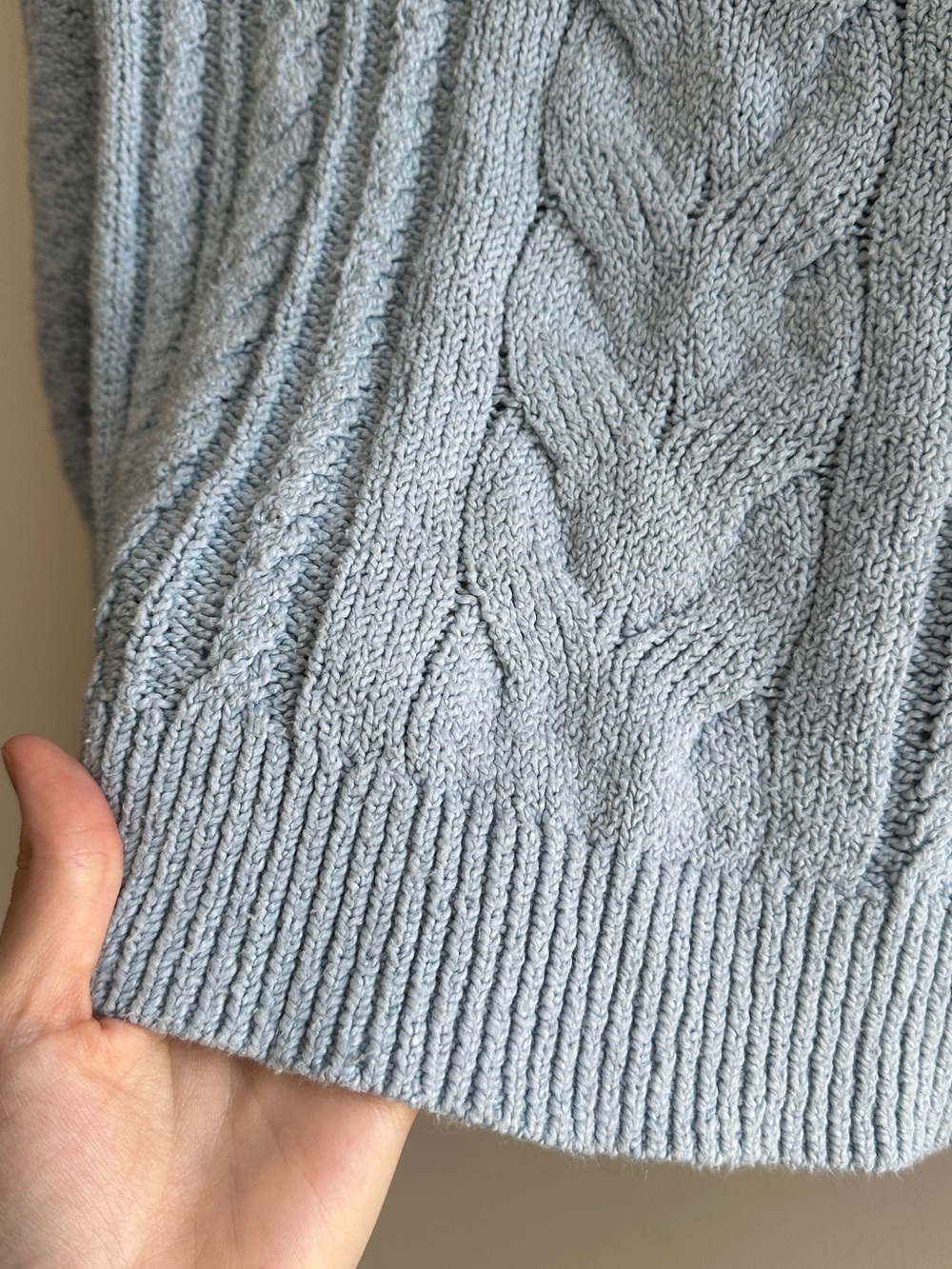 J. Crew Women’s Rollneck Cable Sweater, Light Blue, Size Small, 90s Sweater - Picture 8 of 16
